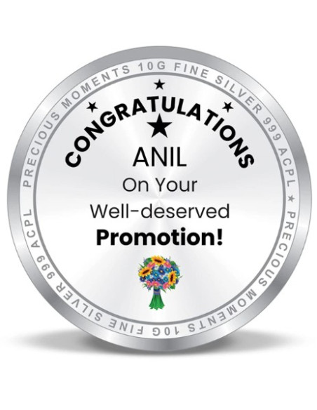 ACPL Personalised BIS Hallmarked Promotion Silver Coin Of 10 Gram in 999 Purity / Fineness