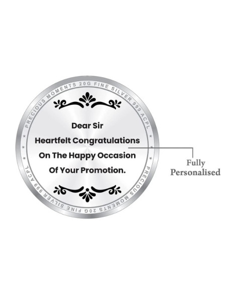 ACPL Personalised BIS Hallmarked Officer Promotion Silver Coin Of 10 Gram in 999 Purity / Fineness