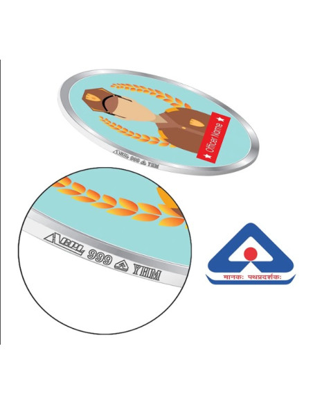 ACPL Personalised BIS Hallmarked Officer Promotion Silver Coin Of 10 Gram in 999 Purity / Fineness