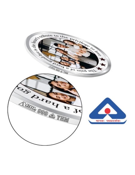 ACPL Personalised BIS Hallmarked  Gifting For Farewell Silver Coin Of 10 Gram in 999 Purity / Fineness