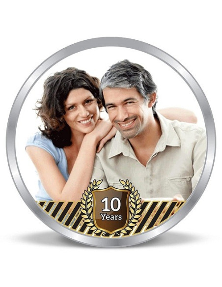 ACPL Personalised BIS Hallmarked Anniversaery Silver Coin Of 10 Gram in 999 Purity / Fineness
