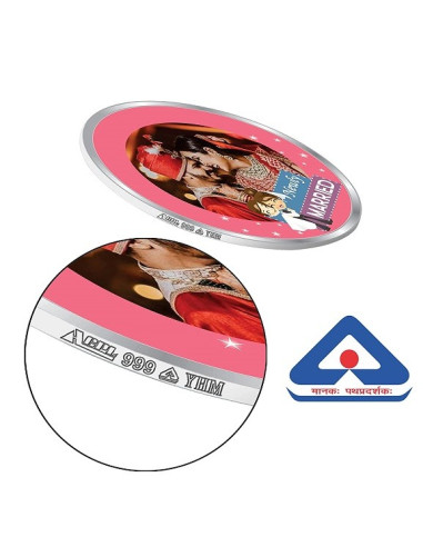 ACPL Personalised BIS Hallmarked Newly Married Silver Coin Of 10 Gram in 999 Purity / Fineness