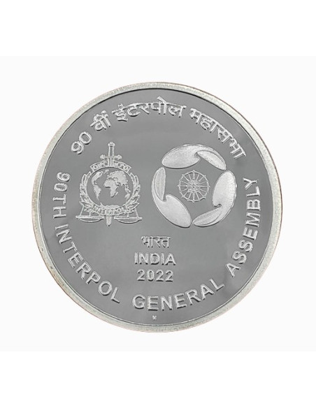 100 Rupees India Govt. Mint 90th Interpol General Assembly 2022 Commemorative Coin (100 Rs.Coin)