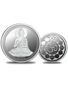 Omkar Mint Gautam Buddha Silver Coin of 5 Grams in 999 Purity Fineness