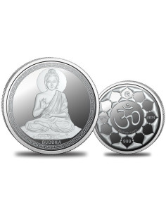 Omkar Mint Gautam Buddha Silver Coin of 20 Grams in 999 Purity Fineness