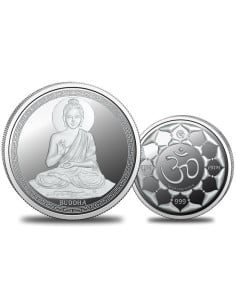 Omkar Mint Gautam Buddha Silver Coin of 50 Grams in 999 Purity Fineness