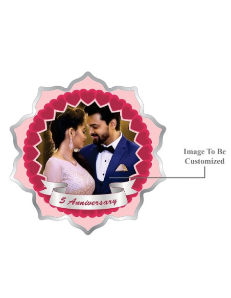 Precious Moments Personalised BIS Hallmarked Wedding Anniversary Silver Flower Shape Coin Of 50 Gram in 999 Purity by ACPL