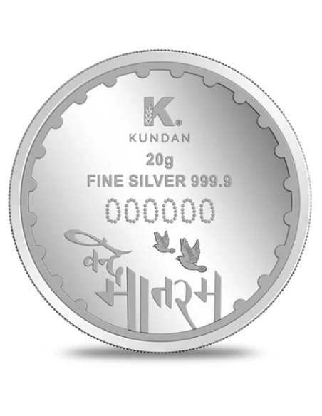 Kundan Proud To Be An Indian Color Silver Coin of 20 Gram in 999.9 Purity / Fineness in Certi Card