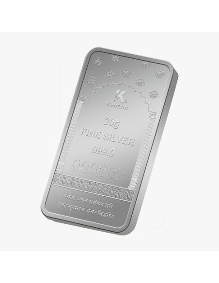 Kundan Hanuman Color Silver Bar of 20 Gram in 999.9 Purity / Fineness in Certi Card