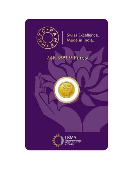 0.5 Gram Gold  Coin - MMTC-PAMP 24K (999.9 Purity) | Live Price Today