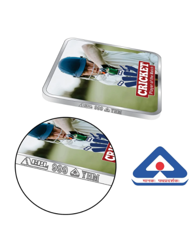 Precious Moments Personalised BIS Hallmarked Sports Silver Square Coin Of 10 Gram in 999 Purity / Fineness By ACPL