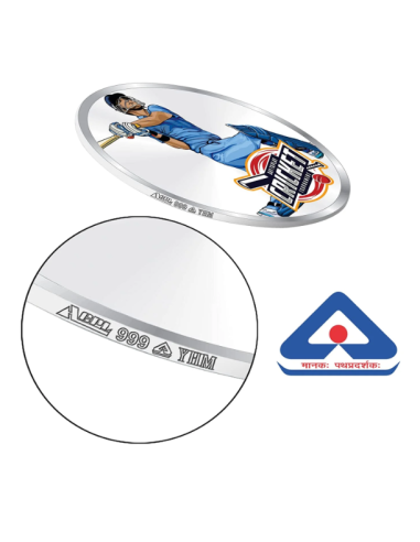 Precious Moments Personalised BIS Hallmarked Sports Silver Square Coin Of 10 Gram in 999 Purity / Fineness By ACPL