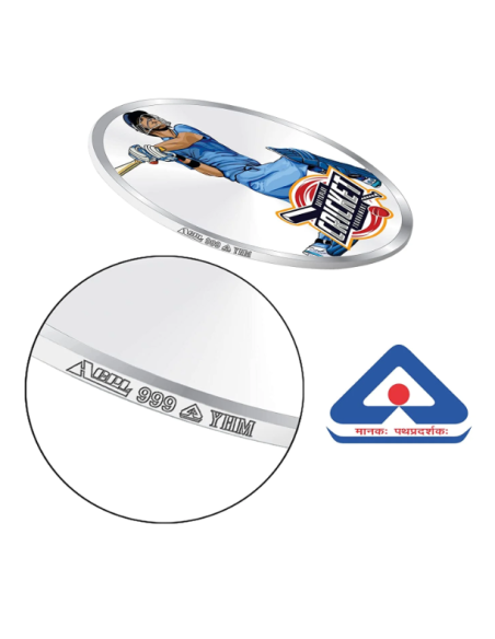 Precious Moments Personalised BIS Hallmarked Sports Silver Square Coin Of 10 Gram in 999 Purity / Fineness By ACPL