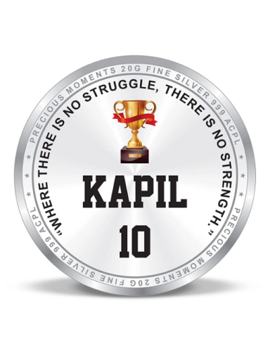 Precious Moments Personalised BIS Hallmarked Sports Silver Square Coin Of 20 Gram in 999 Purity / Fineness By ACPL