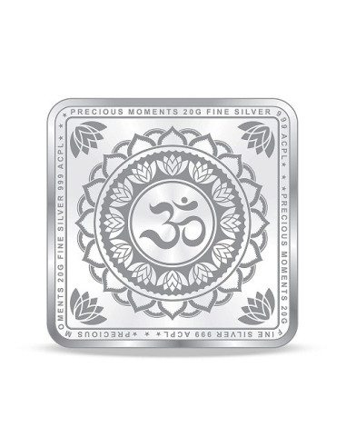 Precious Moments Color Shiv Parivar BIS Hallmarked Square Silver Coin Of 20 Gram in 999 Purity / Fineness by ACPL
