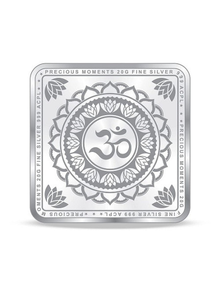 Precious Moments Color Shiv Parivar BIS Hallmarked Square Silver Coin Of 20 Gram in 999 Purity / Fineness by ACPL