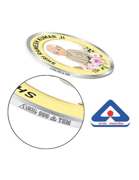 Precious Moments Personalised BIS Hallmarked Death Anniversary  Silver Coin Of 10 Gram in 999 Purity / Fineness By ACPL
