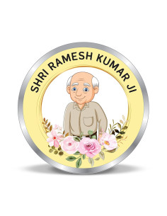 Precious Moments Personalised BIS Hallmarked Death Anniversary  Silver Coin Of 20 Gram in 999 Purity / Fineness By ACPL