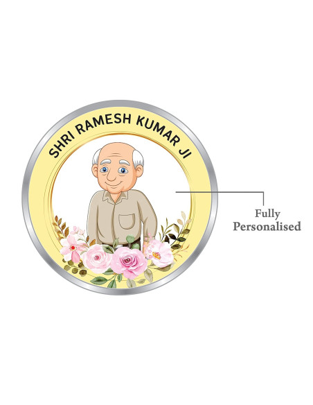 Precious Moments Personalised BIS Hallmarked Death Anniversary  Silver Coin Of 20 Gram in 999 Purity / Fineness By ACPL