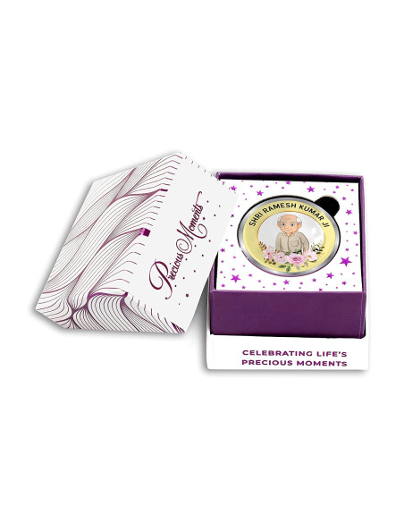 Precious Moments Personalised BIS Hallmarked Death Anniversary  Silver Coin Of 20 Gram in 999 Purity / Fineness By ACPL
