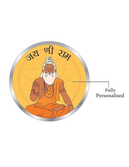 Precious Moments Personalised BIS Hallmarked Guru Ji Silver Coin Of 10 Gram in 999 Purity / Fineness By ACPL