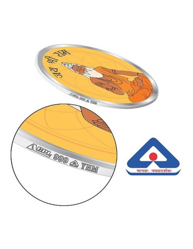 Precious Moments Personalised BIS Hallmarked Guru Ji Silver Coin Of 10 Gram in 999 Purity / Fineness By ACPL