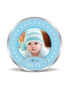 Precious Moments Personalised BIS Hallmarked New Born Baby Boy Silver Coin Of 20 Gram in 999 Purity / Fineness by ACPL