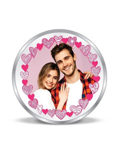 Precious Moments Personalised BIS Hallmarked Valentines Day Silver Coin Of 20 Gram in 999 Purity / Fineness By ACPL