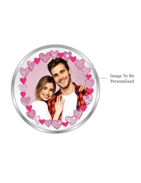 Precious Moments Personalised BIS Hallmarked Valentines Day Silver Coin Of 20 Gram in 999 Purity / Fineness By ACPL