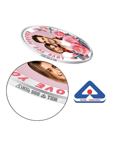Precious Moments Personalised BIS Hallmarked Valentines Day Silver Coin Of 20 Gram in 999 Purity / Fineness By ACPL