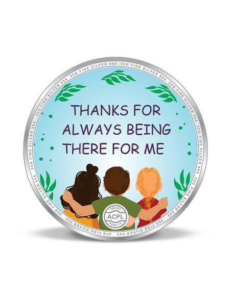 Precious Moments Personalised BIS Hallmarked Happy Friendship Day Silver Coin Of 10 Gram in 999 Purity / Fineness By ACPL