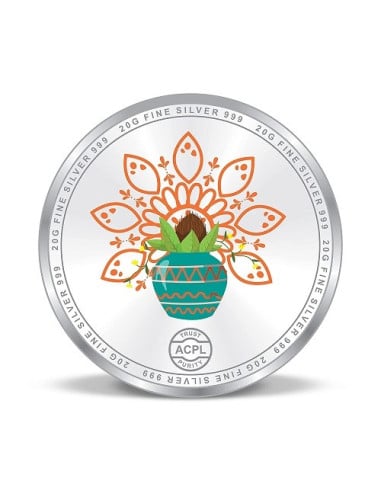 Precious Moments Personalised BIS Hallmarked Grah Pravesh Silver Coin Of 10 Gram in 999 Purity / Fineness By ACPL