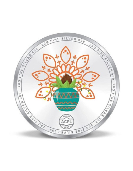 Precious Moments Personalised BIS Hallmarked Grah Pravesh Silver Coin Of 10 Gram in 999 Purity / Fineness By ACPL