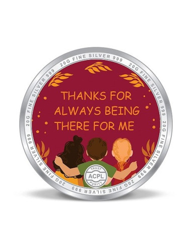 Precious Moments Personalised BIS Hallmarked Happy Friendship Day Silver Coin Of 10 Gram in 999 Purity / Fineness By ACPL