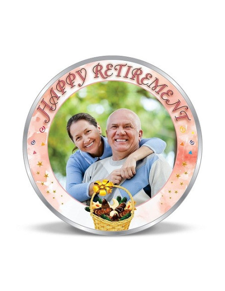 Precious Moments Personalised BIS Hallmarked Retirement Day Silver Coin Of 10 Gram in 999 Purity / Fineness By ACPL