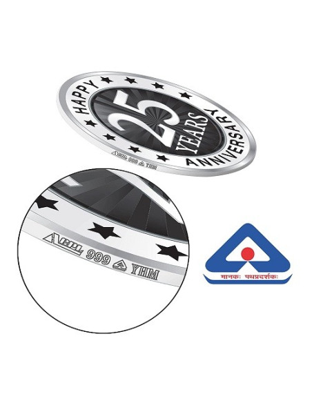 Precious Moments Color 25th Anniversaery BIS Hallmarked Silver Coin Of 20 Gram in 999 Purity / Fineness By ACPL