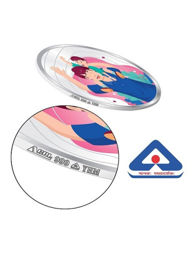Precious Moments Color BIS Hallmarked Best Dad Silver Coin Of 10 Gram in 999 Purity / Fineness By ACPL