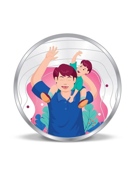 Precious Moments Color BIS Hallmarked Best Dad Silver Coin Of 20 Gram in 999 Purity / Fineness By ACPL