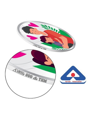 Precious Moments Color BIS Hallmarked Best Father Silver Coin Of 10 Gram in 999 Purity / Fineness By ACPL