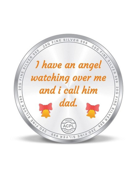 Precious Moments Color BIS Hallmarked Best Father Silver Coin Of 10 Gram in 999 Purity / Fineness By ACPL