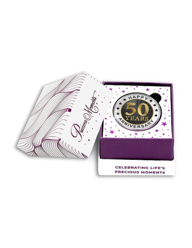 Precious Moments Color 50th Anniversary BIS Hallmarked Silver Coin Of 10 Gram in 999 Purity / Fineness By ACPL
