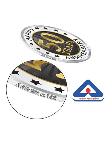 Precious Moments Color 50th Anniversaery BIS Hallmarked Silver Coin Of 20 Gram in 999 Purity / Fineness By ACPL