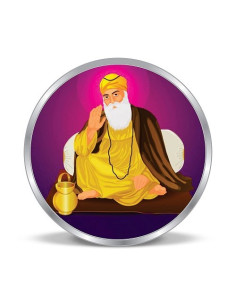 Precious Moments Color Waheguru Ji BIS Hallmarked Silver Coin Of 10 Gram in 999 Purity / Fineness by ACPL
