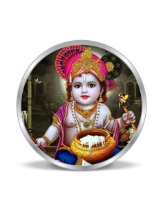 Precious Moments Color Krishna BIS Hallmarked Silver Coin Of 10 Gram in 999 Purity / Fineness by ACPL