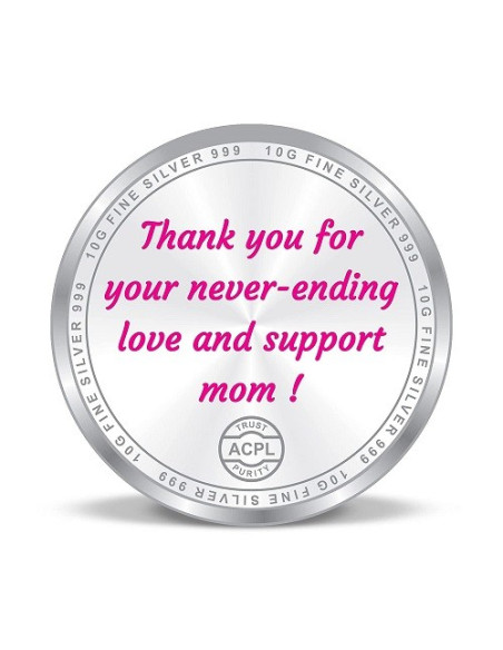 Precious Moments Color BIS Hallmarked Best Mother Silver Coin Of 10 Gram in 999 Purity / Fineness By ACPL
