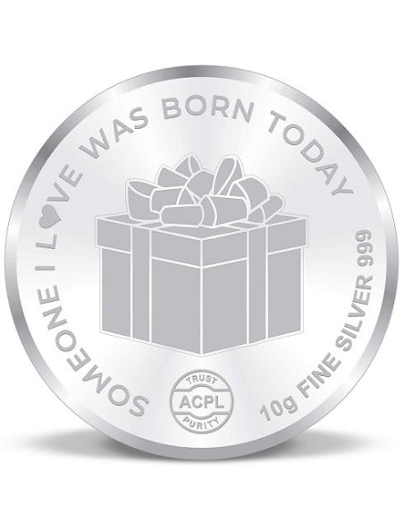 ACPL Color Happy Birthday BIS Hallmarked Silver Coin Of 10 Gram in 999 Purity / Fineness