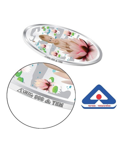 ACPL Color New Born Baby BIS Hallmarked Silver Coin Of 10 Gram in 999 Purity / Fineness