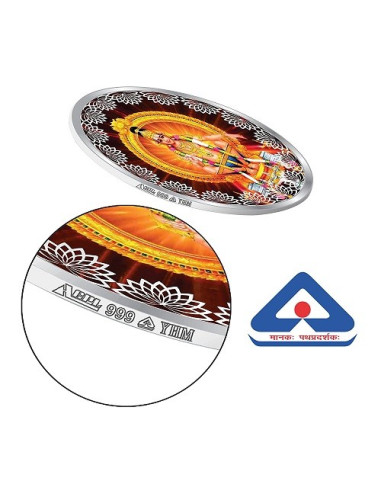 Precious Moments Color Lord Ayyappa BIS Hallmarked Silver Coin Of 20 Gram in 999 Purity / Fineness by ACPL