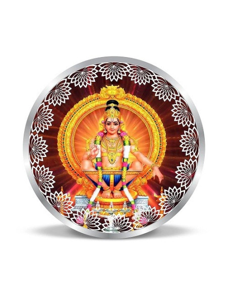 Precious Moments Color Lord Ayyappa BIS Hallmarked Silver Coin Of 20 Gram in 999 Purity / Fineness by ACPL