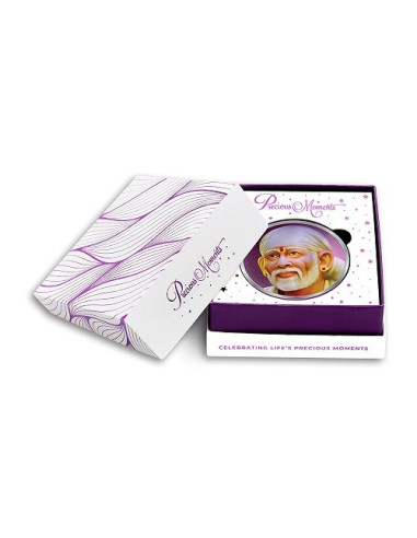 Precious Moments Color Sai Baba BIS Hallmarked Silver Coin Of 20 Gram in 999 Purity / Fineness by ACPL